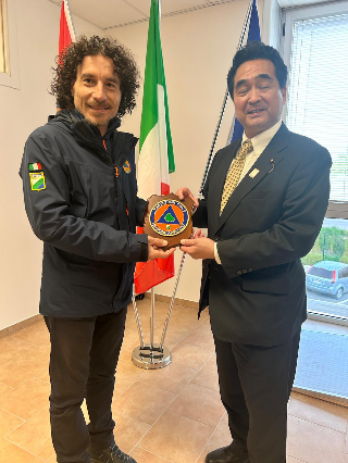 L’Aquila - Ministro giapponese Ricostruzione in visita al Centro di Protezione civile di Preturo
